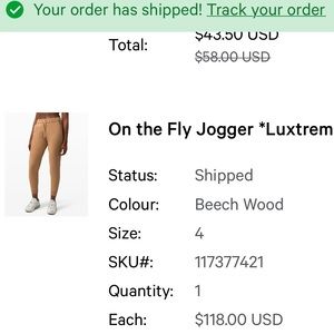 Lulu joggers never worn